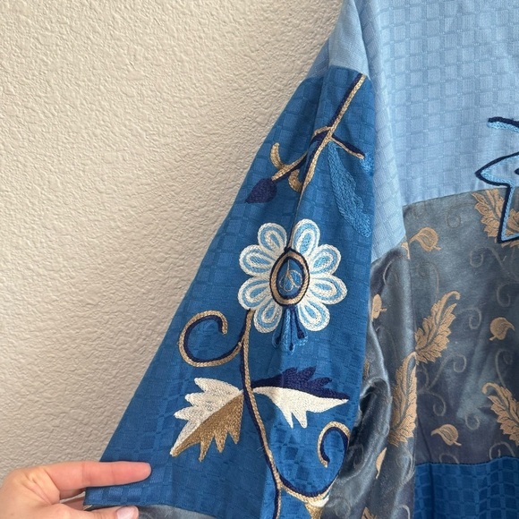 Indigo Moon Bohemian Wild Child Floral Embroidered Embellished Jacket Size 3X - Picture 6 of 9